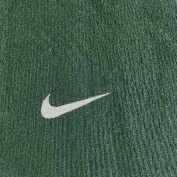 The Nike Tee Small Green Short Sleeve Silver Logo Print Tshirt Swoosh All Cotton - Picture 9 of 16